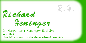 richard heninger business card